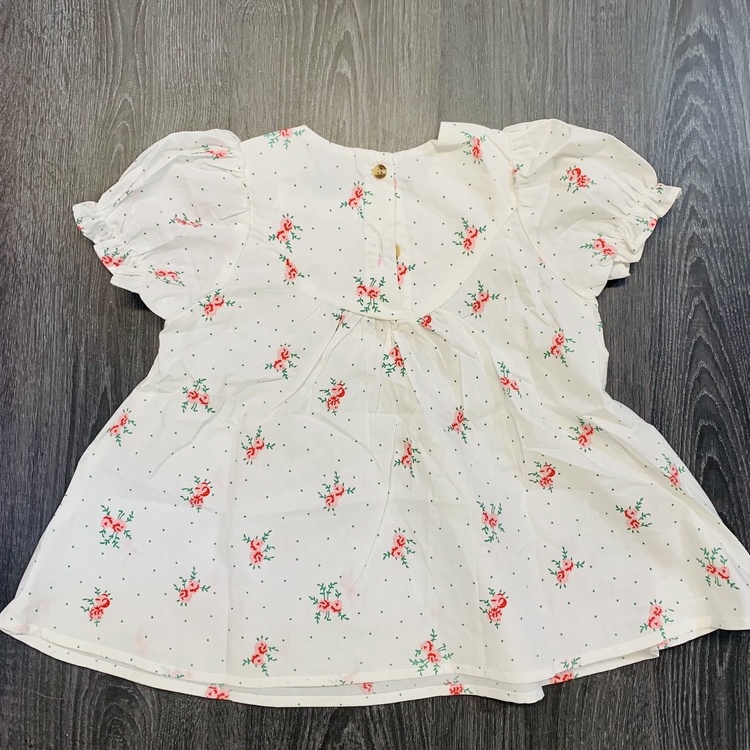 [deal hot] Váy đầm cho bé gái - Váy hoa hoạ tiết cổ xẻ thêu Zara siêu đẹp size 1-5t