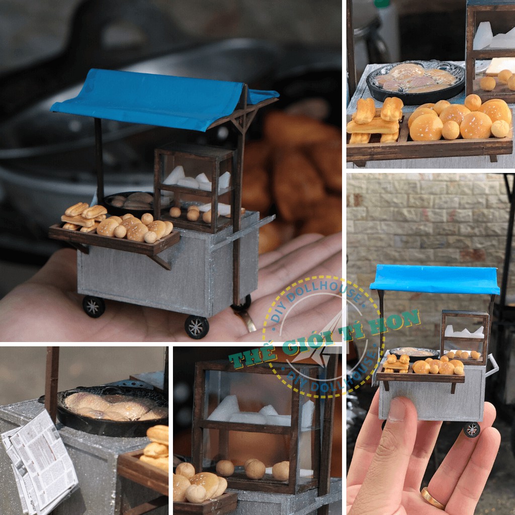 Mô Hình Sài Gòn Xưa Và Nay Thu Nhỏ - Xe Bán Bánh Bò Bánh Tiêu - HR07