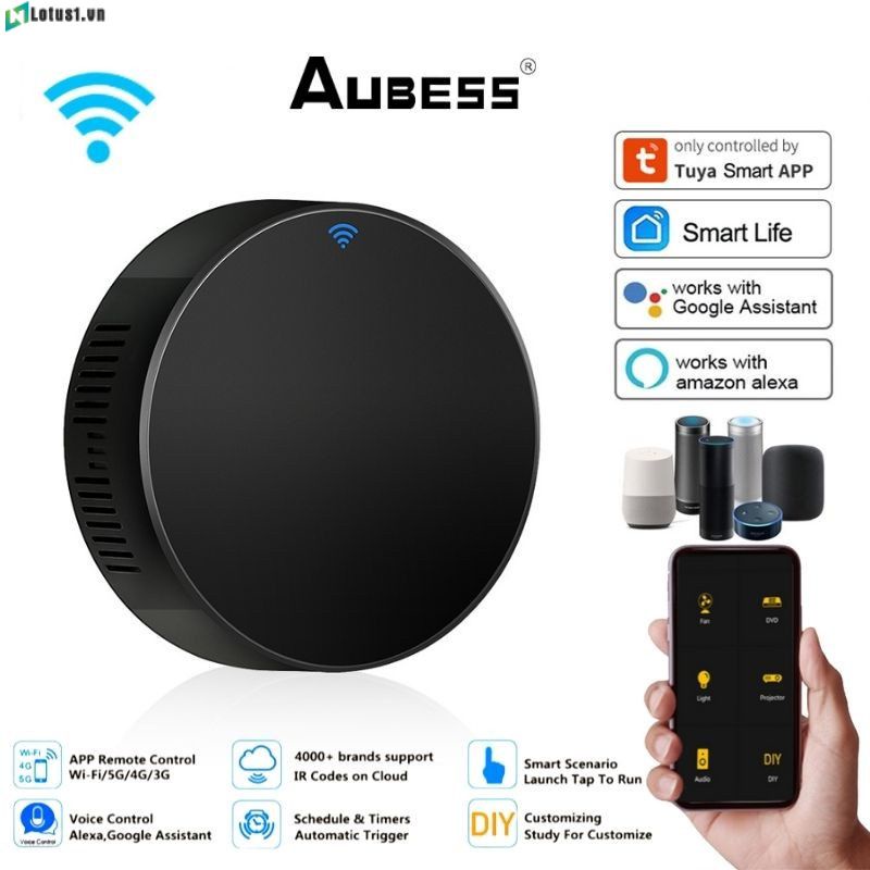 Sẵn Sàng Cổ Aubess Ir Điều Khiển Từ Xa Wifi Thông Minh Đa Năng Hồng Ngoại Tuya Cho Điều Khiển Nhà Thông Minh Cho Tv Dvd Aud Ac hoạt Động Với Amz Alexa Google Home