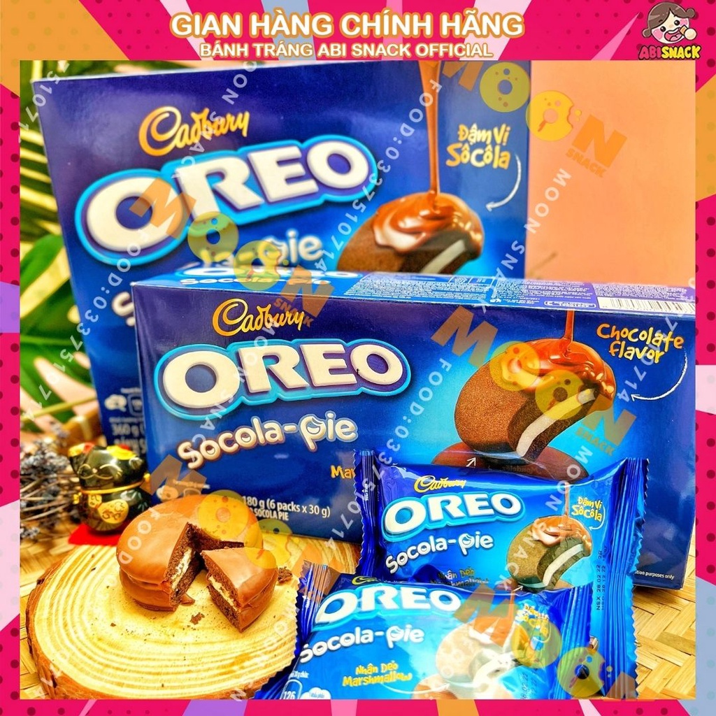[Hot] Bánh Oreo Chocopie Socola-pie Nhân Dẻo Marshmallow hộp 6 bánh/12 bánh 180g/360g Phiên Bản Đặc Biệt
