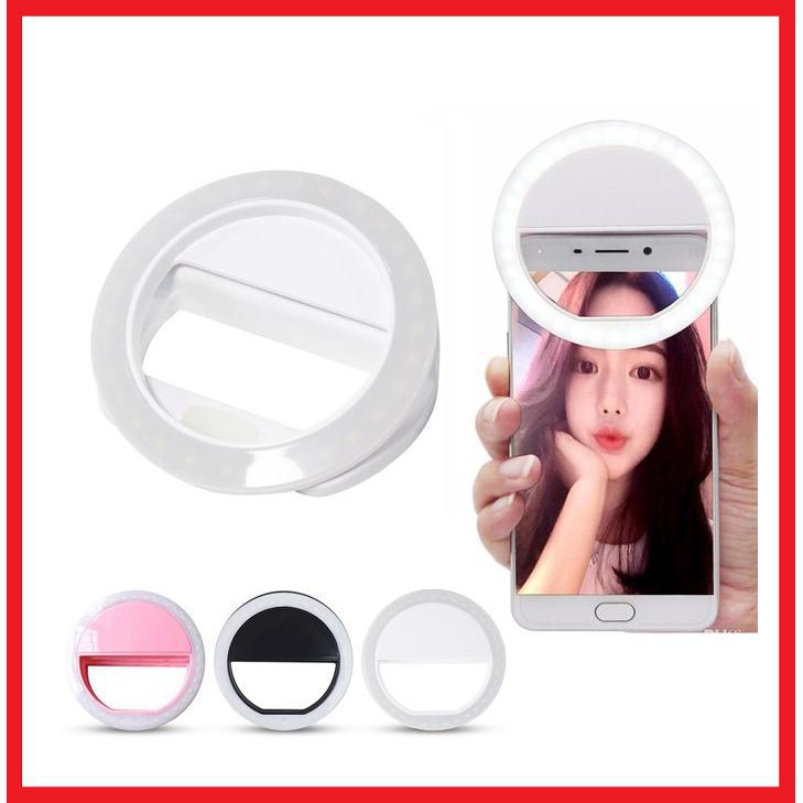 [FREESHIP_Hàng Thái Lan] Đèn LED kẹp điện thoại hỗ trợ chụp hình Selfie Pin Sạc