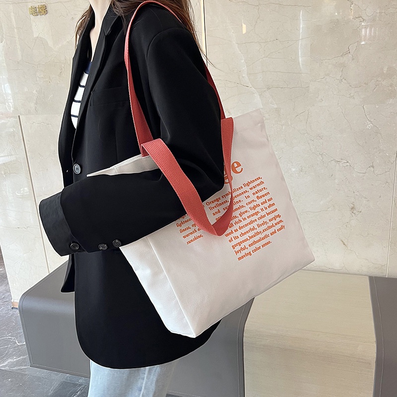 Túi Xách Canvas Sức Chứa Lớn Phong Cách Hàn Quốc Thời Trang Cho Nữ