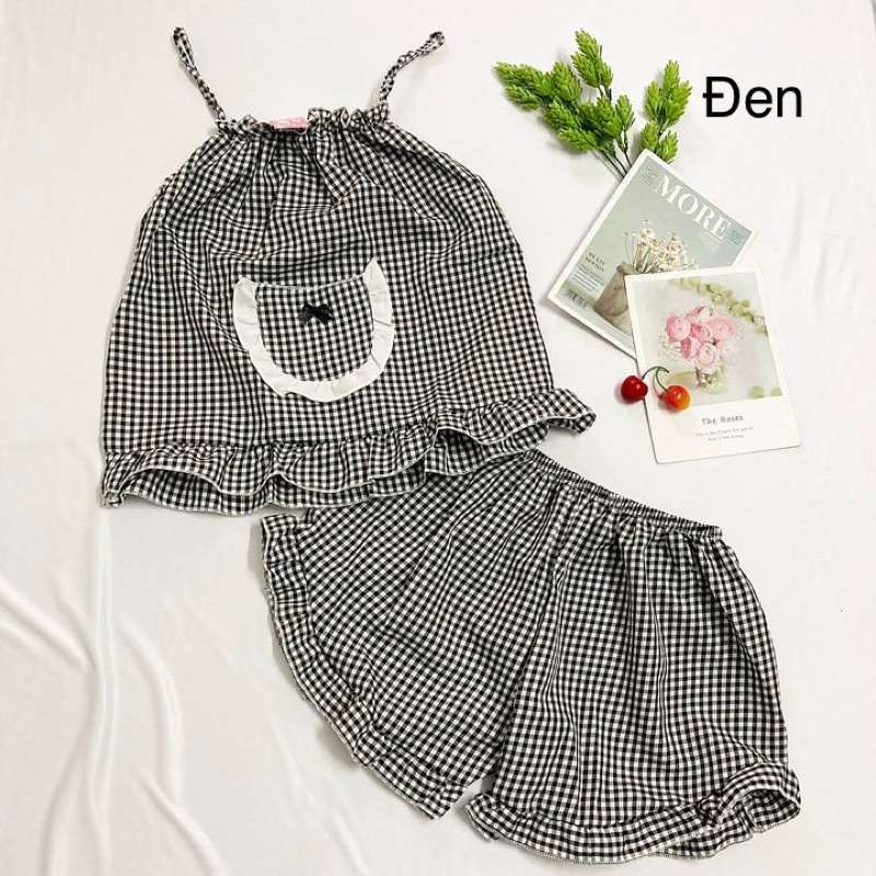 Đồ bộ mặc nhà freesize từ 40-45kg , đồ bộ cho nữ, cho bé gái lớn vải mềm - B01