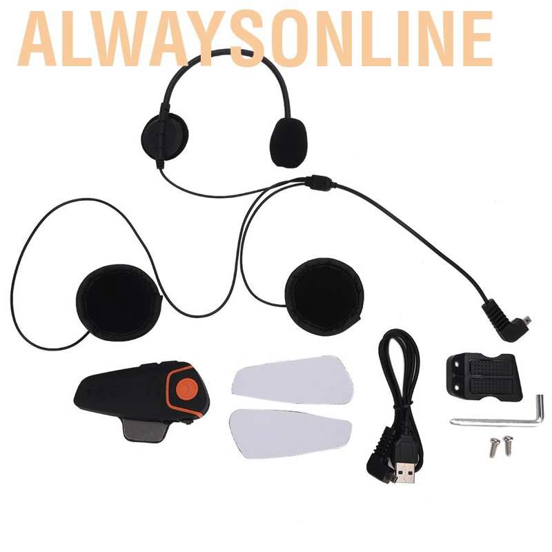 Alwaysonline Motorcycle Helmet Bluetooth Headset Motorbike Outdoor Headphone Earphone Earbuds