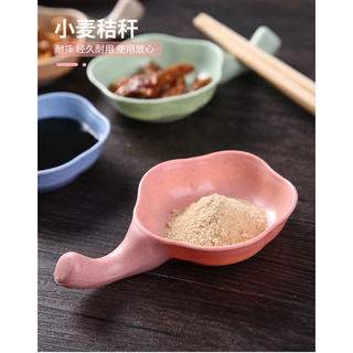 Đĩa Đựng Nước Chấm Nhựa Lúa Mạch Có Cán Nhiều Màu