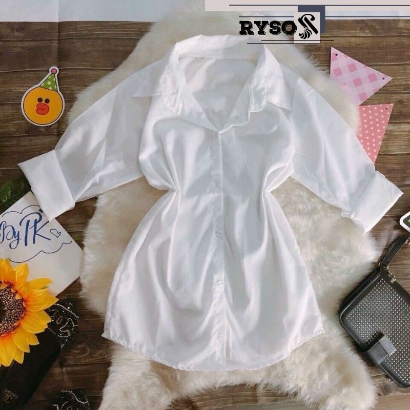 Áo sơ mi tay dài chất kate phong cách thanh lịch công sở