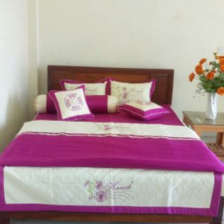 Bộ ga gối cưới satin
