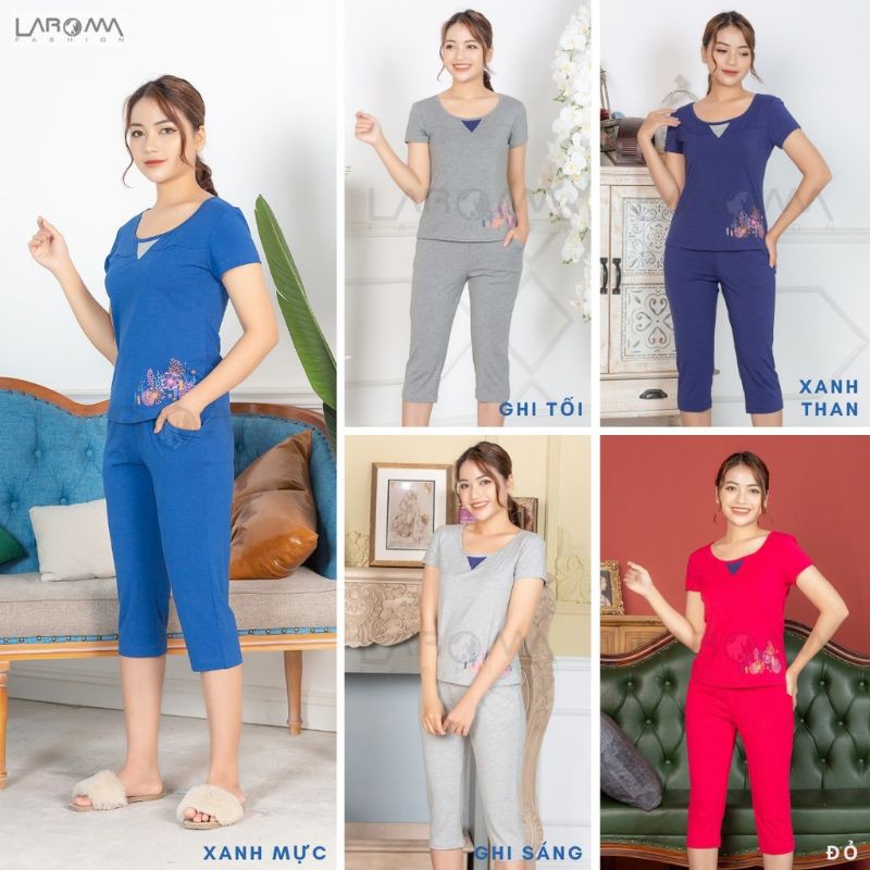 Bộ ở nhà NỮ Laroma chất liệu cotton cao cấp khử mùi