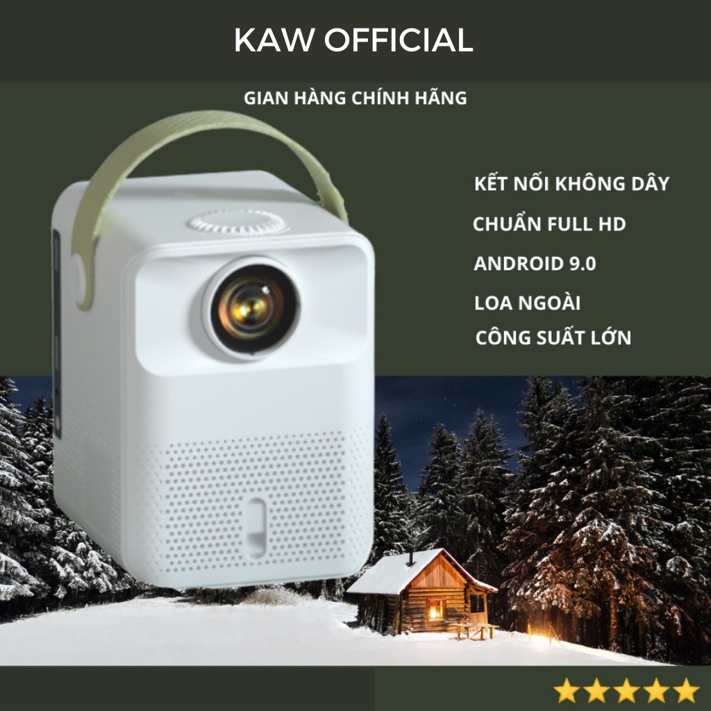 Máy chiếu KAW 550 Max fullHD, Androi 10, RAM 2G, ROM8G - Trắng