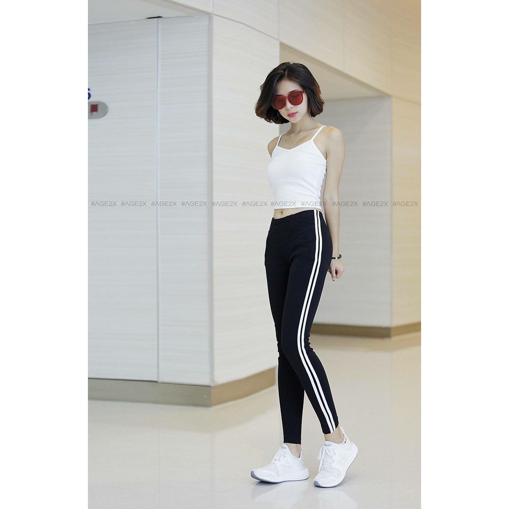 QUẦN LEGGING ĐEN 2 SỌC - AGE2X | BigBuy360 - bigbuy360.vn