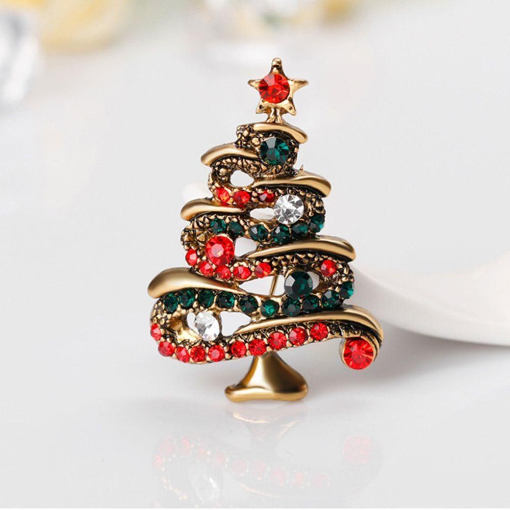 Trâm Cài Áo Hình Cây Thông Giáng Sinh Nhiều Màu Sang Trọng VANES1