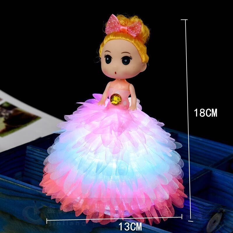 Đồ chơi trẻ em búp bê barbie siêu dễ thương có đèn LED phát sáng HOT 2021, đèn ngủ búp bê chibi trang trí