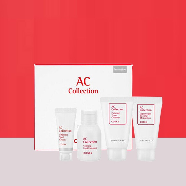 Set dưỡng cho da mụn, kiềm dầu Cosrx AC Collection Trial Kit For Oily Skin Miniset