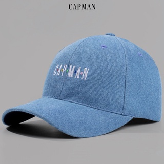 Mũ lưỡi trai chính hãng CAPMAN phom dáng thể thao màu xanh jean CM118