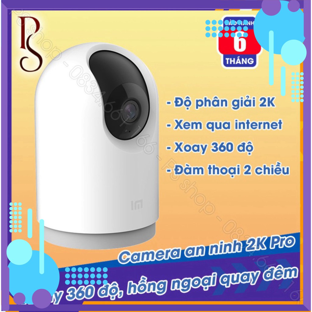 SALE NÀO CẢ NHÀ 50% Camera an ninh Xiaomi 2K Pro - Xoay 360 độ, hồng ngoại quay đêm, kết nối internet, wifi 5GHz, Xem tr