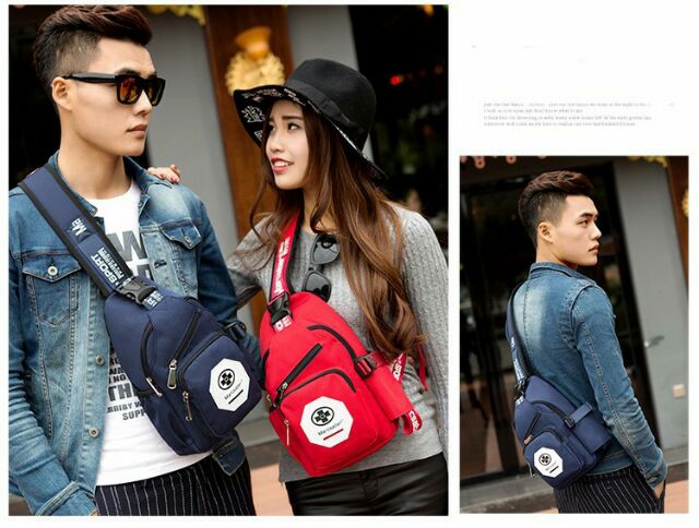 Túi chéo nam nữ Music cậu bé nghe nhạc có ngăn bình nước - tui deo cheo mã TCTLTC0959