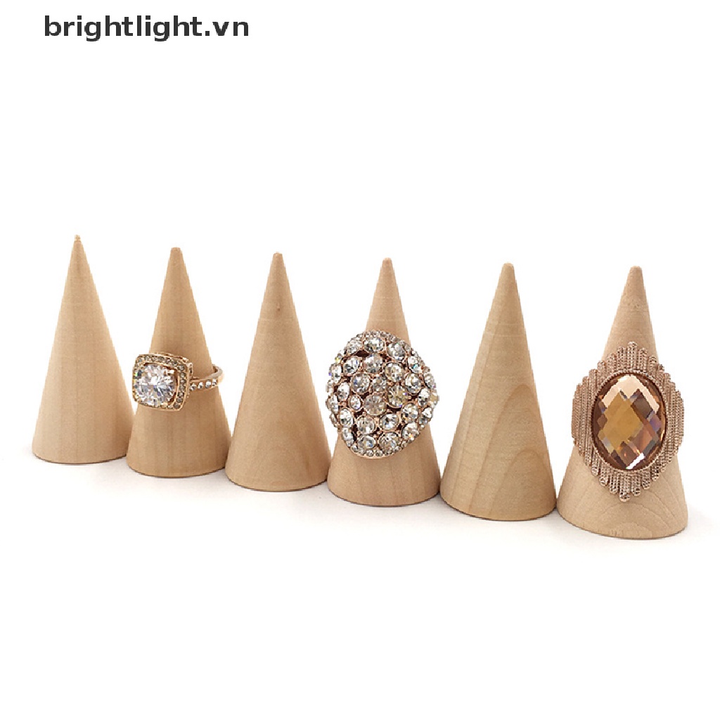 Bộ 5 Giá Đỡ Trưng Bày Nhẫn Hình Nón Bằng Gỗ Sáng Tạo