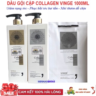 [ SALE ] Dầu gội COLLAGEN  1000ml + Xả 1000ml giảm rụng tóc, phục hồi tóc hư tổn