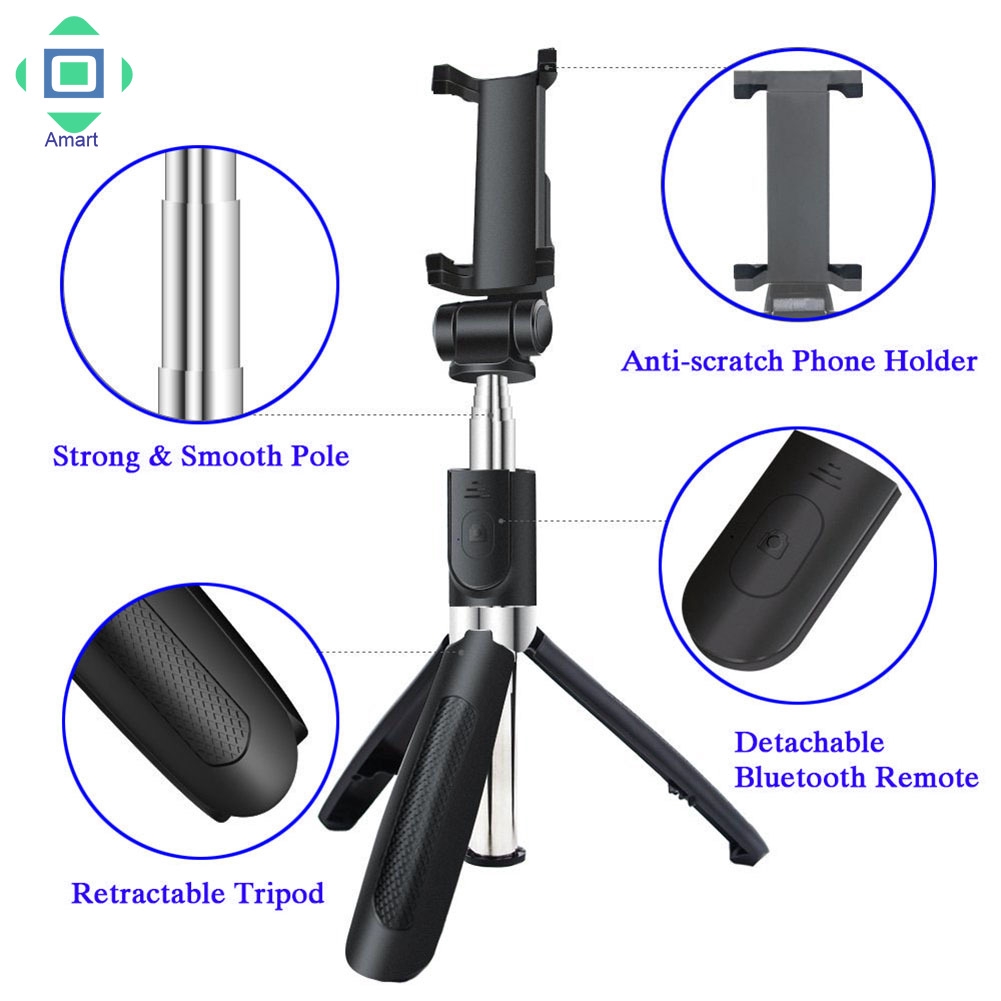 Gậy selfie 2 trong 1 có thể biến thành giá đỡ điện thoại tiện dụng | BigBuy360 - bigbuy360.vn