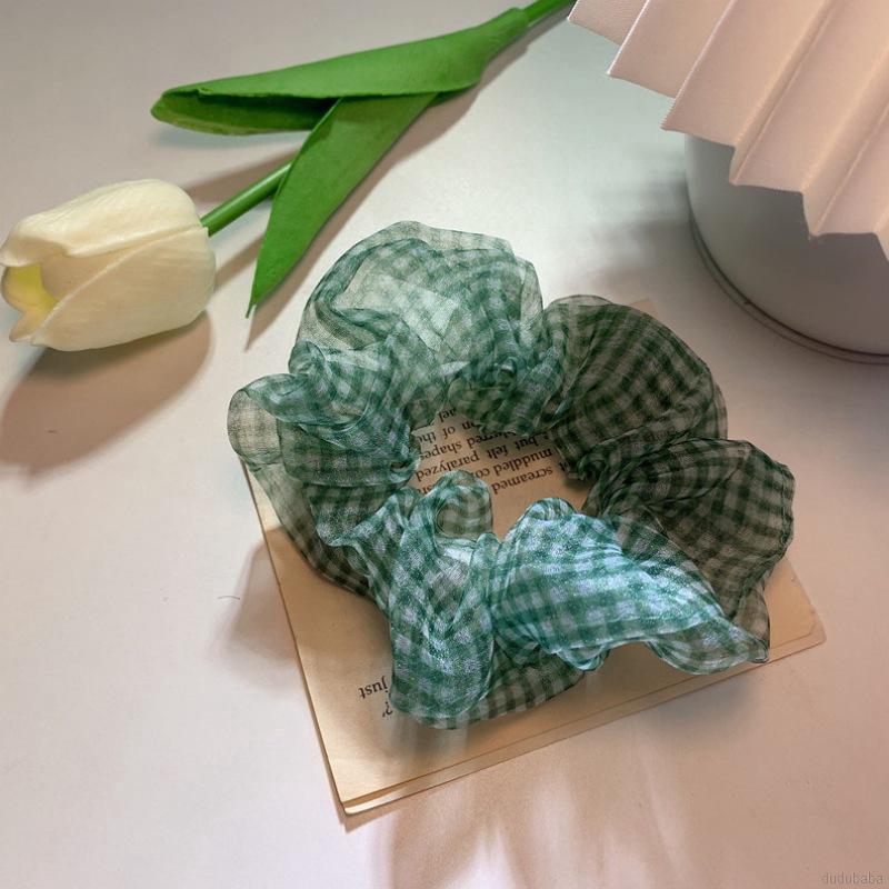 Dây buộc tóc co giãn họa tiết kẻ sọc phong cách retro thời trang dành cho nữ