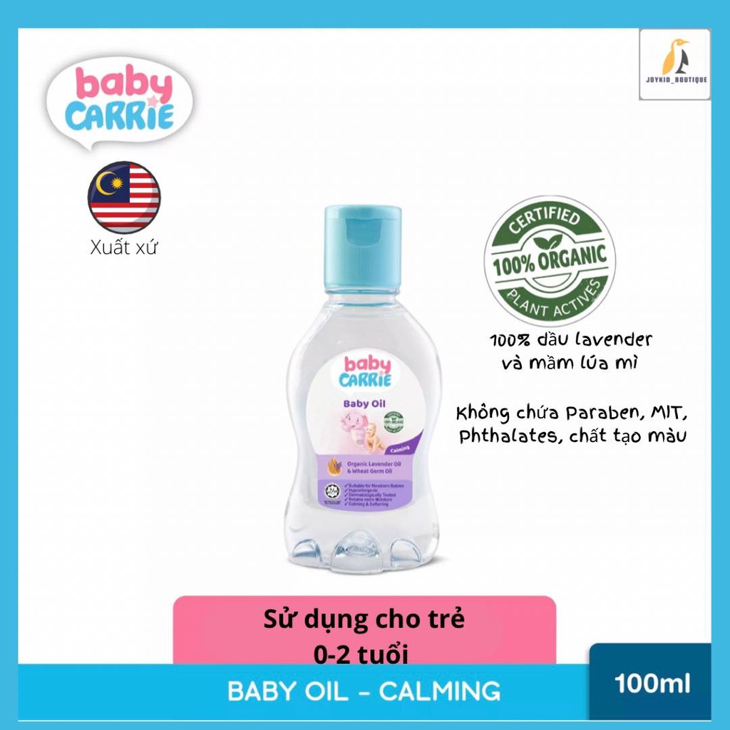 Dầu massage Baby Carrie Oil-Calming 100ml