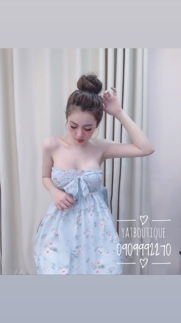 [Giá Huỷ Diệt] {Kèm clip + hình thật } 🦋🦋⛱⛱Đầm ống nhún thắt nơ ngực