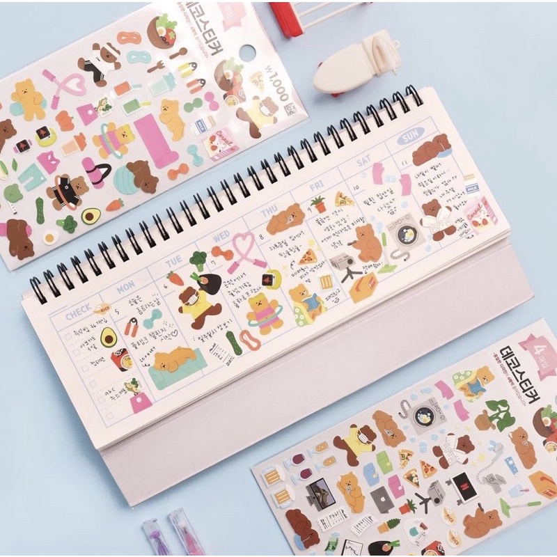 STICKERS HÌNH DÁN GẤU NÂU TRANG TRÍ - DAISO HÀN QUỐC