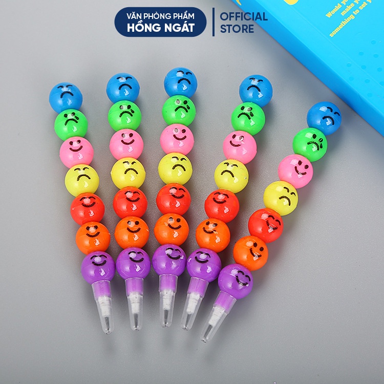Bút chì khúc hình mặt cảm xúc cute dễ thương cho bé, đồ dùng học tập văn phòng phẩm làm quà tặng học sinh B36