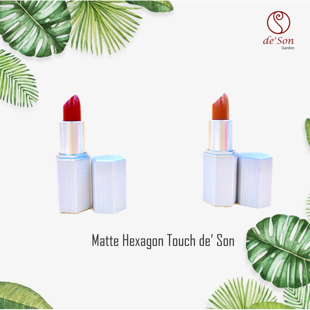 Son Thỏi Lì Handmade Matte Hexagon Touch De' Son ❤️ Son Không Chì Siêu Lì Siêu Xinh LAT07