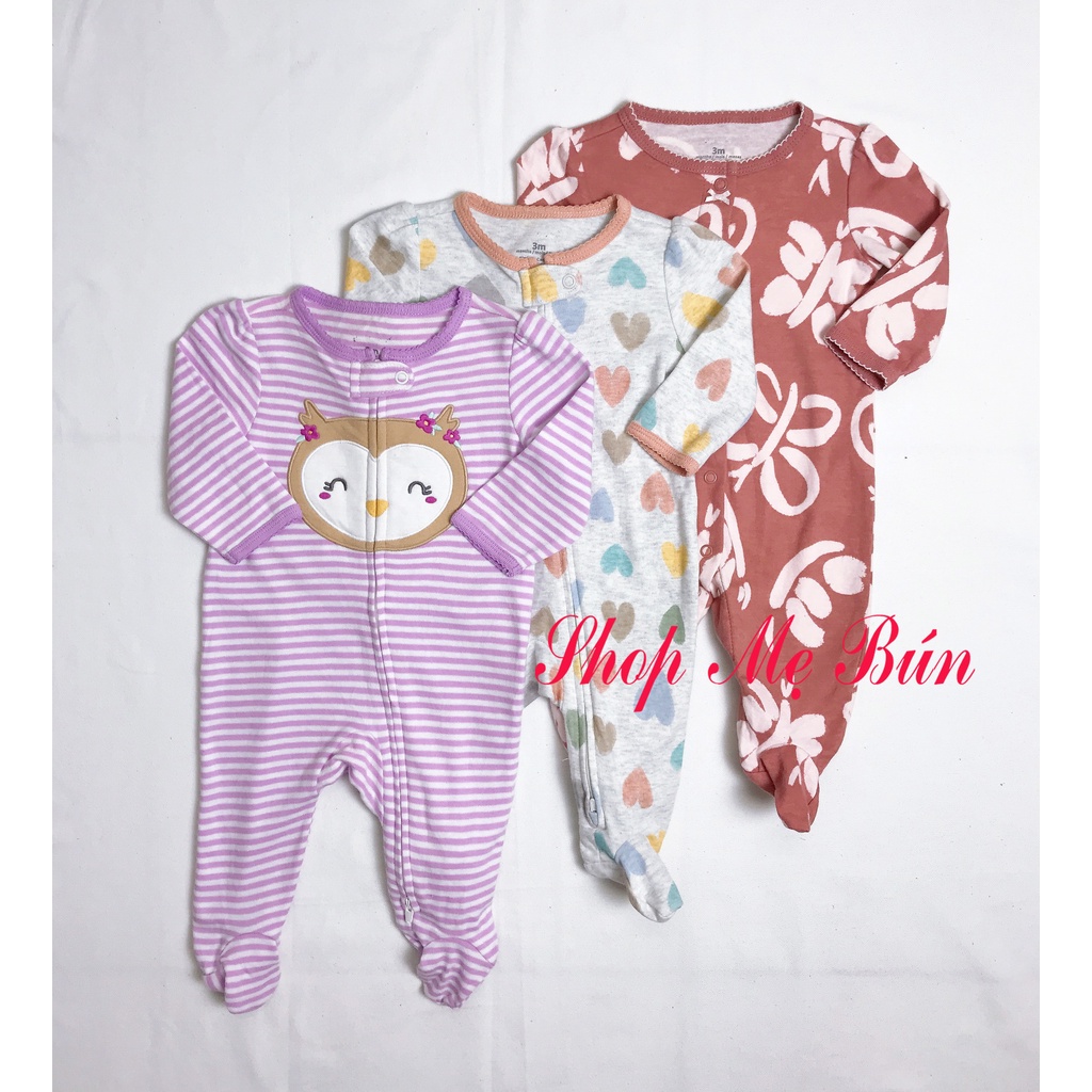 Bộ liền thân cotton 100% bodysleep cotton, body cho trẻ sơ sinh