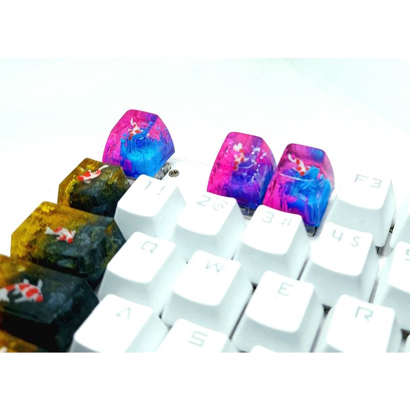 Keycap artisan cá koi profile SA R1 trang trí bàn phím cơ.