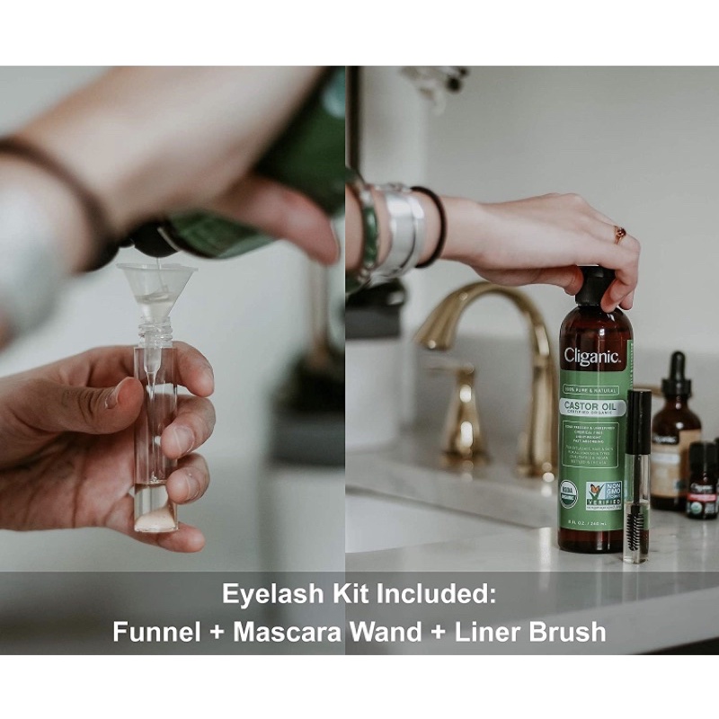 Dầu thầu dầu Cliganic USDA Organic Castor Oil, 100% tự nhiên 240ml USA