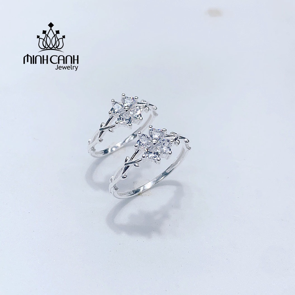 Nhẫn Bạc 4 Lá May Mắn Đính Đá - Minh Canh Jewelry