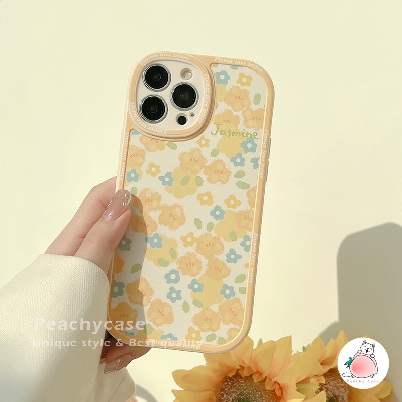 Ốp Điện Thoại TPU Mềm Nhám Chống Sốc Hình Hoa Nhài Vàng Thời Trang Cho iPhone 13 Mini 12 Pro Max 11 Xr Xs Max X 7 8 Plus 12Mini