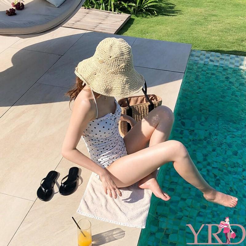 Bikini một mảnh ngực nơ họa tiết chấm bi gợi cảm cho nữ | BigBuy360 - bigbuy360.vn