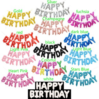 Bong Bóng Lá Nhôm 16Inch In Chữ "HAPPY Birthday" Dễ Thương Trang Trí Tiệc Sinh Nhật