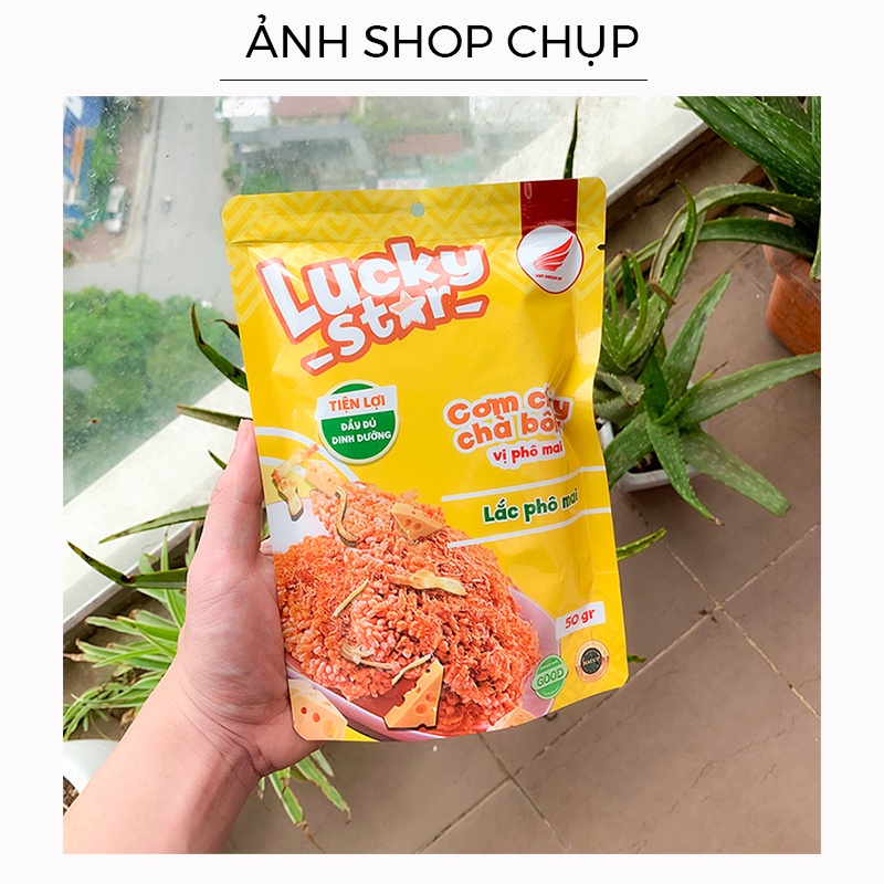 Cơm cháy chà bông vị phô mai, đồ ăn vặt khô dinh dưỡng Lucky Star gói 50g thơm ngon đậm vị - hàng cận date