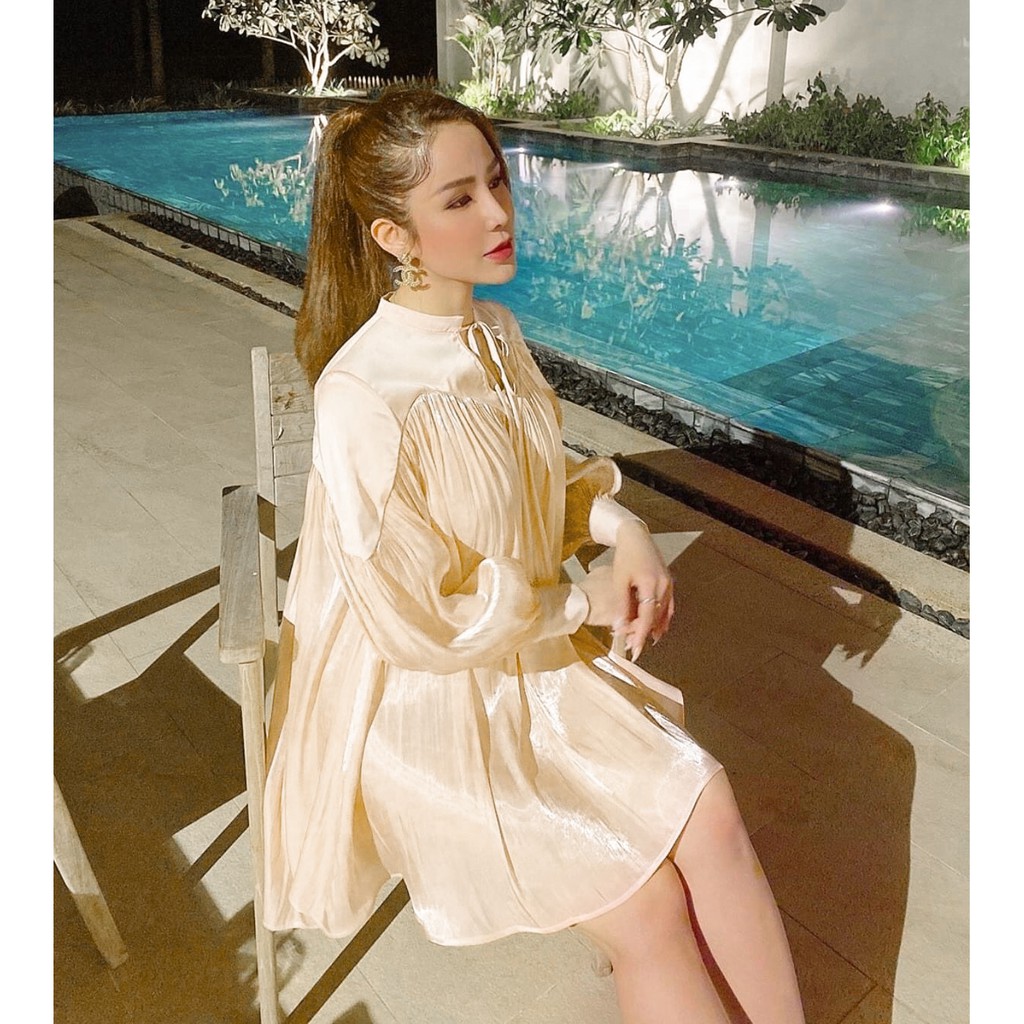 Bigsize váy đầm dáng suông babydoll bầu bí thiết kế chuẩn xịn đẹp hotgirl dài tay công sở thanh lịch