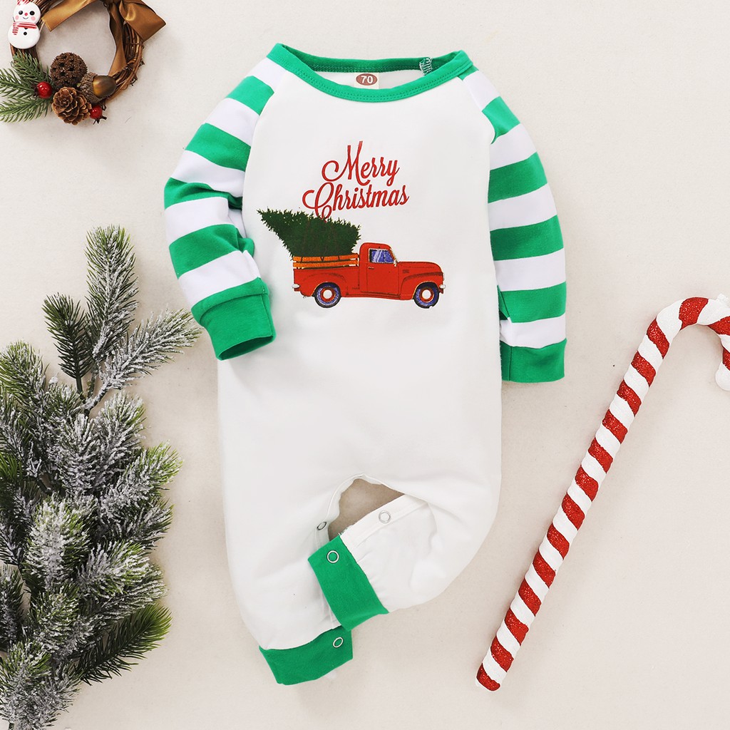 Bộ áo liền quần MIKRDOO tay dài in hình xe hơi hoạt họa phối họa tiết kẻ sọc thời trang cho bé trai sơ sinh