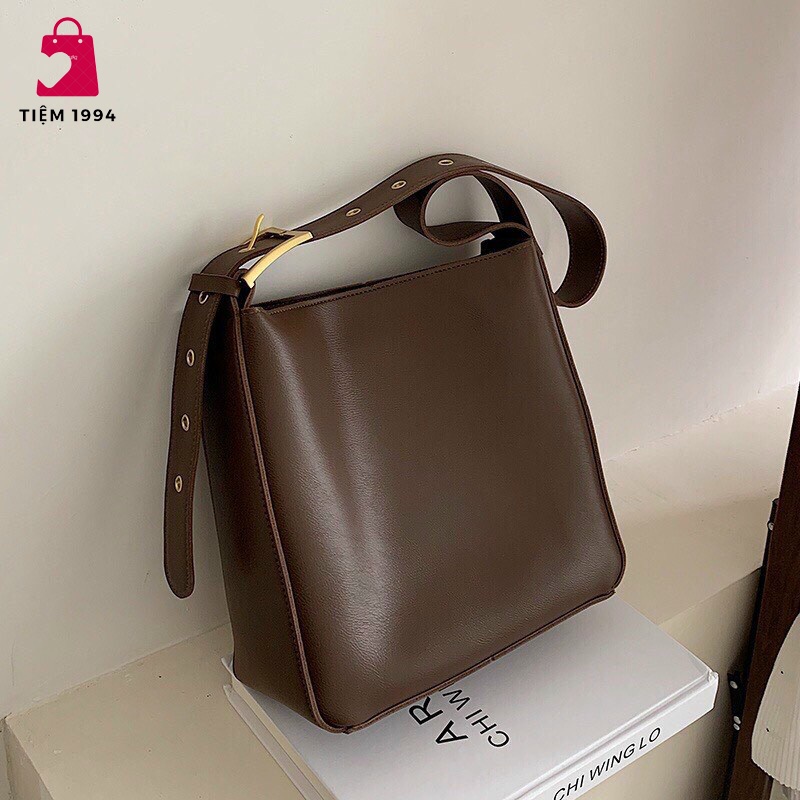 Túi xách nữ, túi tote da trơn công sở đeo chéo đi học đi chơi thời trang Hàn Quốc size 28cm đựng vừa A4 HT21