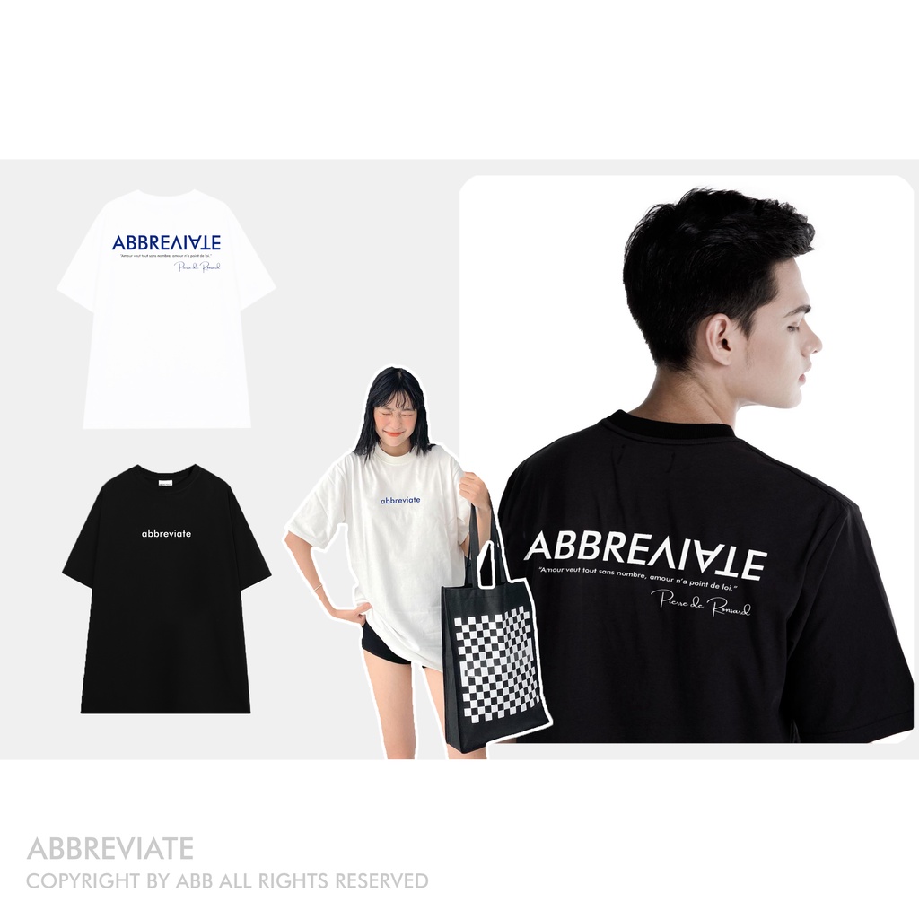 Áo thun tay lỡ Form rộng Abbreviate Popular áo phông unisex cotton cao cấp