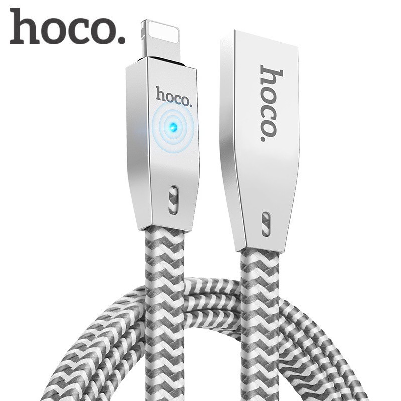 Cáp Sạc nhanh tự ngắt cho Iphone Ipad chống rối chống đứt Hàng chính hãng Hoco U11 có đèn led BH ba tháng lỗi đổi mới