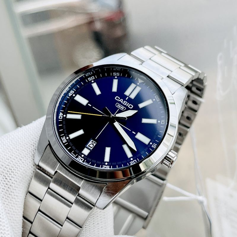 Đồng hồ Nam Casio MTP-VD02, đồng hồ chính hãng, Dây Kim Loại và Dây Da, Chống Nước tốt