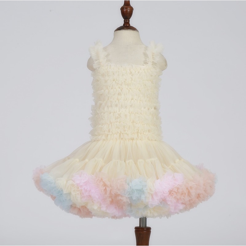 Đầm Công Chúa Hai Dây Phong Cách Âu Mỹ Cho Bé Gái Pu