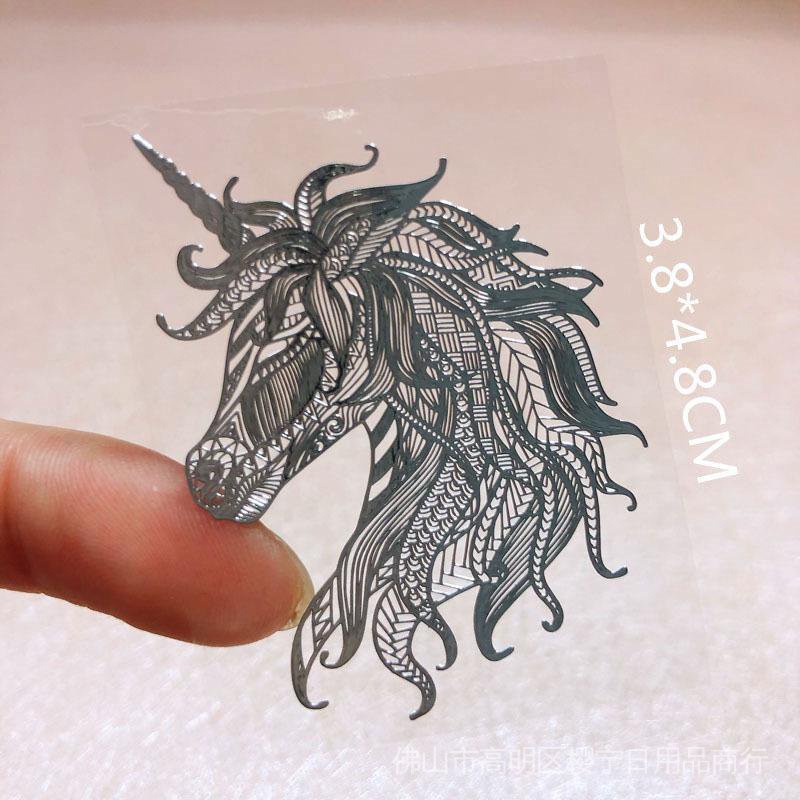 Miếng Dán Trang Trí Điện Thoại Bằng Kim Loại Hình Mickey / Quan Âm / Ngựa Một Sừng Kiểu Trung Hoa Dễ Thương