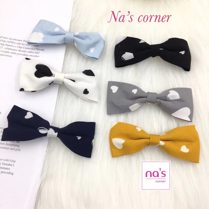 Kẹp tóc bấm clip hình nơ vải vintage sang trọng