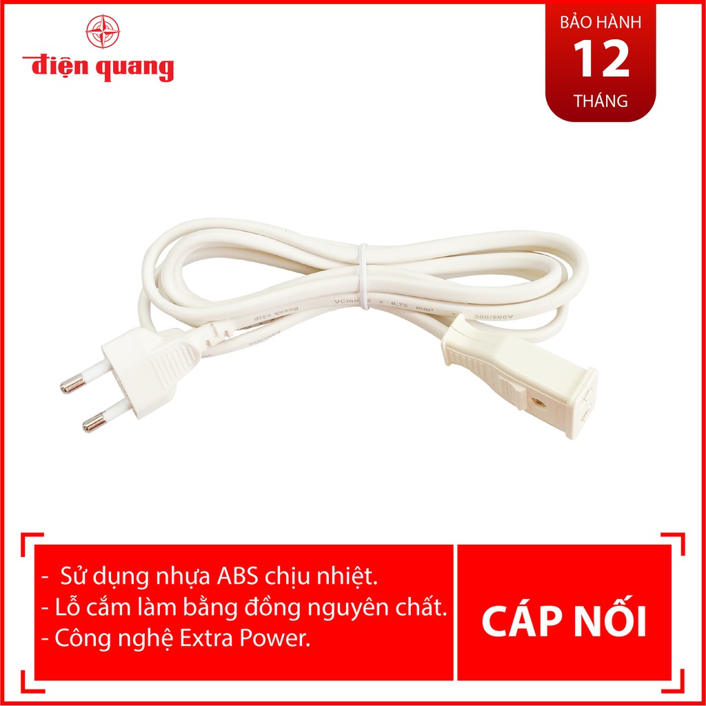 Dây nối Cáp Nối Dài Điện Quang ĐQ EPF 2PN dài 2 mét ( màu ngẫu nhiên)