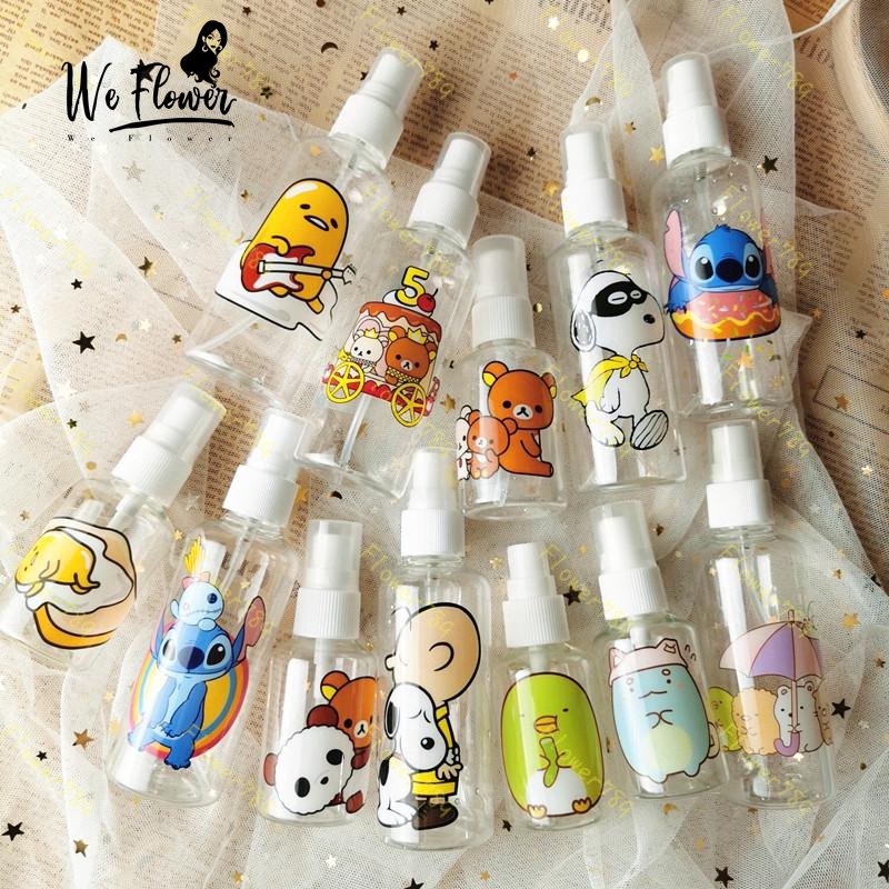 Bình xịt rỗng bằng nhựa họa tiết hoạt hình thời trang 50 / 100ml