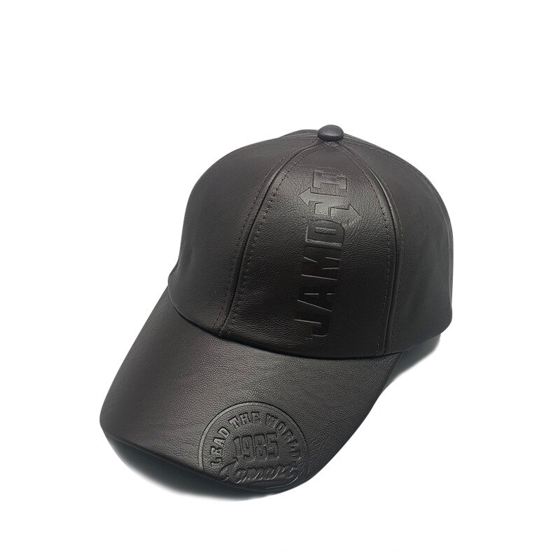 Mũ lưỡi trai da PU họa tiết chữ thời trang thu đông phong cách Âu Mỹ