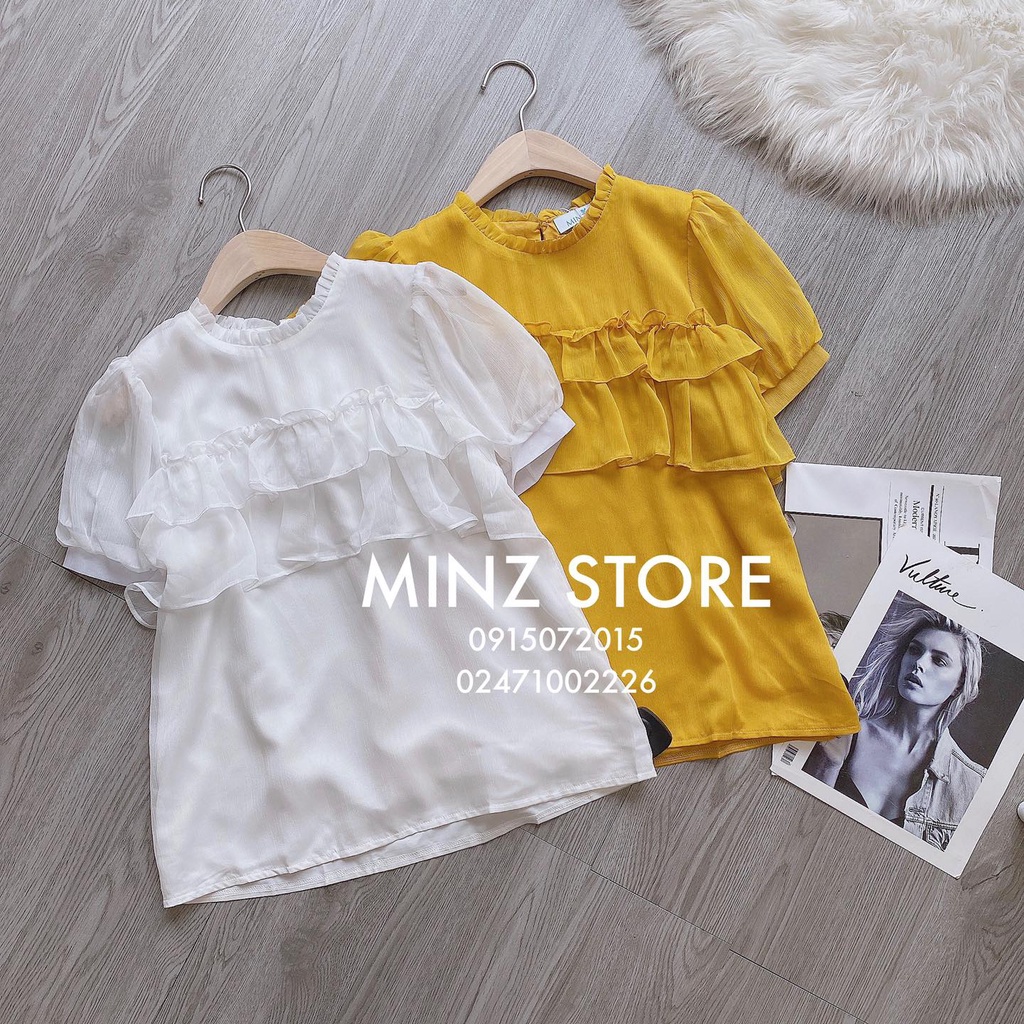 Áo tơ 2 tầng bèo ngực (3 màu)